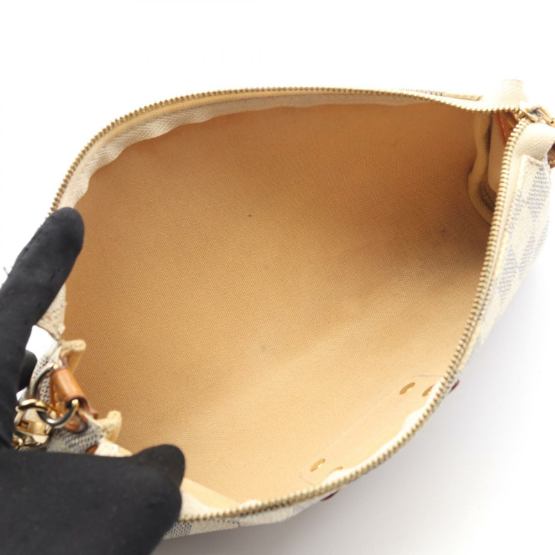 路易威登 Eva 鏈條肩背包 N55214 Damier Azur 帆布皮革 白色-2