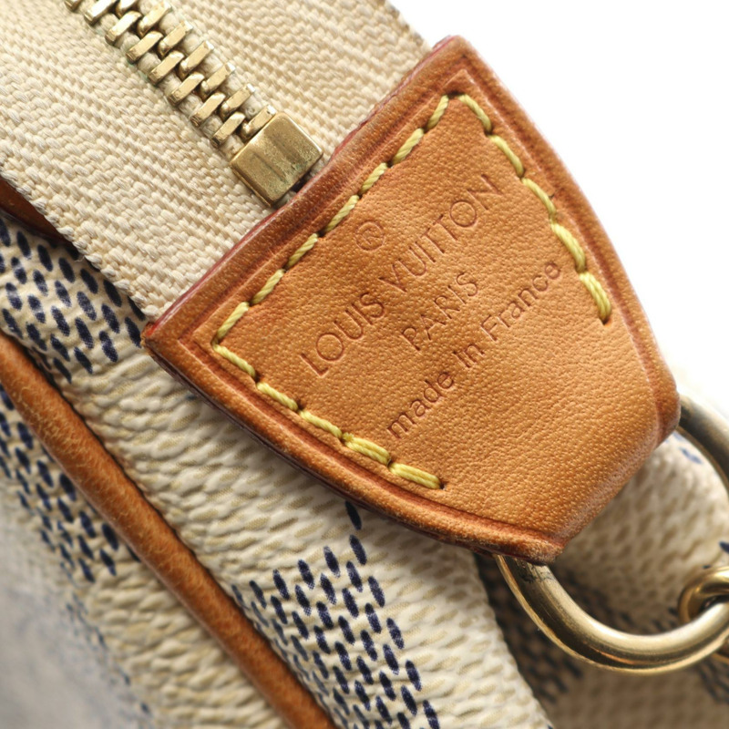 路易威登 Eva 鏈條肩背包 N55214 Damier Azur 帆布皮革 白色-3