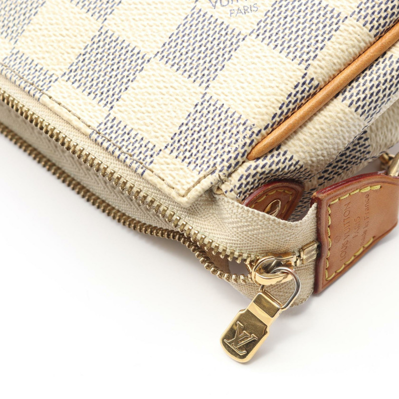 路易威登 Eva 鏈條肩背包 N55214 Damier Azur 帆布皮革 白色-6