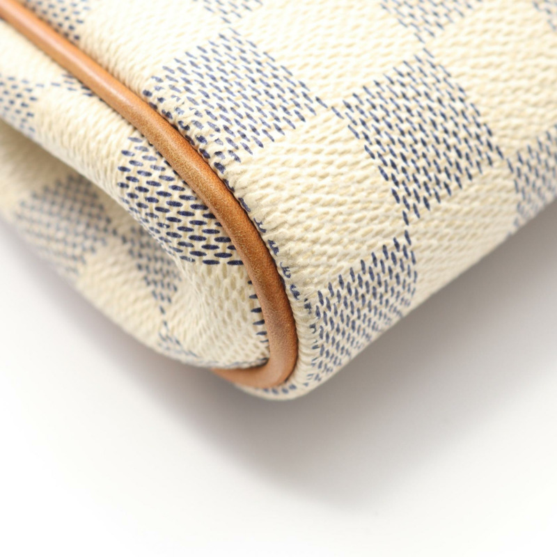 路易威登 Eva 鏈條肩背包 N55214 Damier Azur 帆布皮革 白色-7