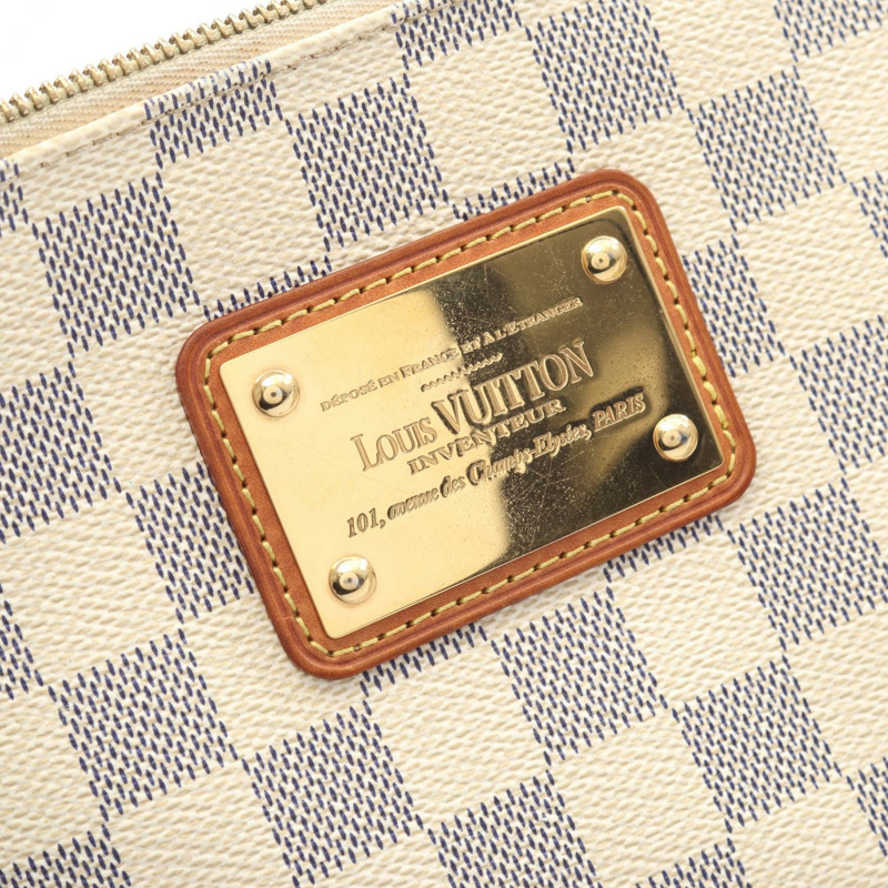 路易威登 Eva 鏈條肩背包 N55214 Damier Azur 帆布皮革 白色-10