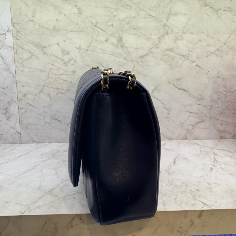 CHANEL藍金翻蓋轉扣鍊包/20-1