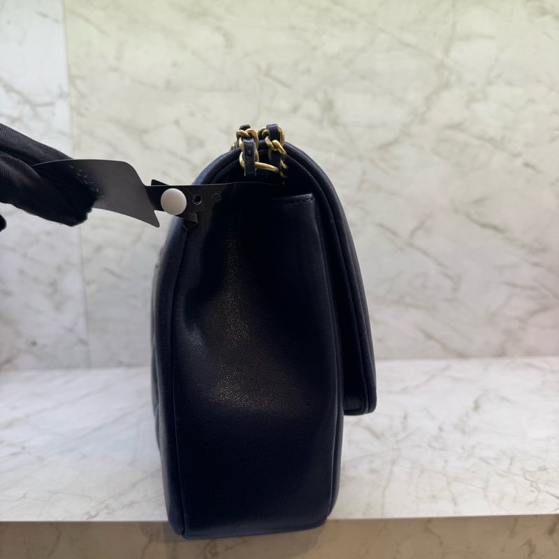 CHANEL藍金翻蓋轉扣鍊包/20-3