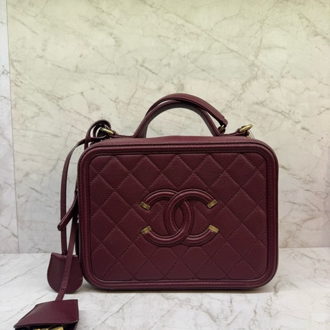 CHANEL酒紅雙C航空包/28