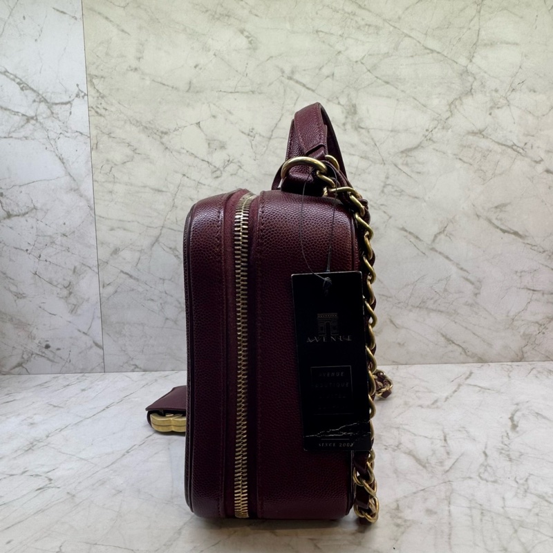 CHANEL酒紅雙C航空包/28-1