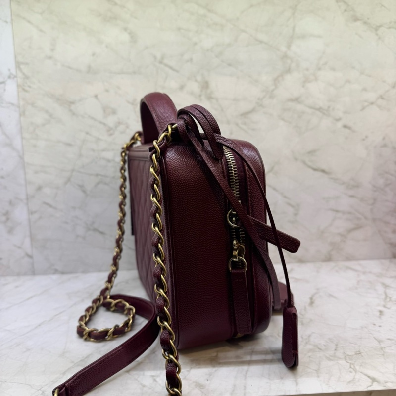 CHANEL酒紅雙C航空包/28-3