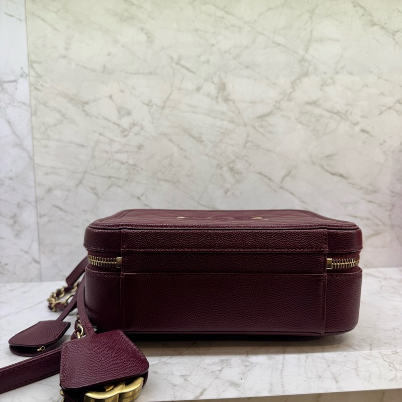 CHANEL酒紅雙C航空包/28-4