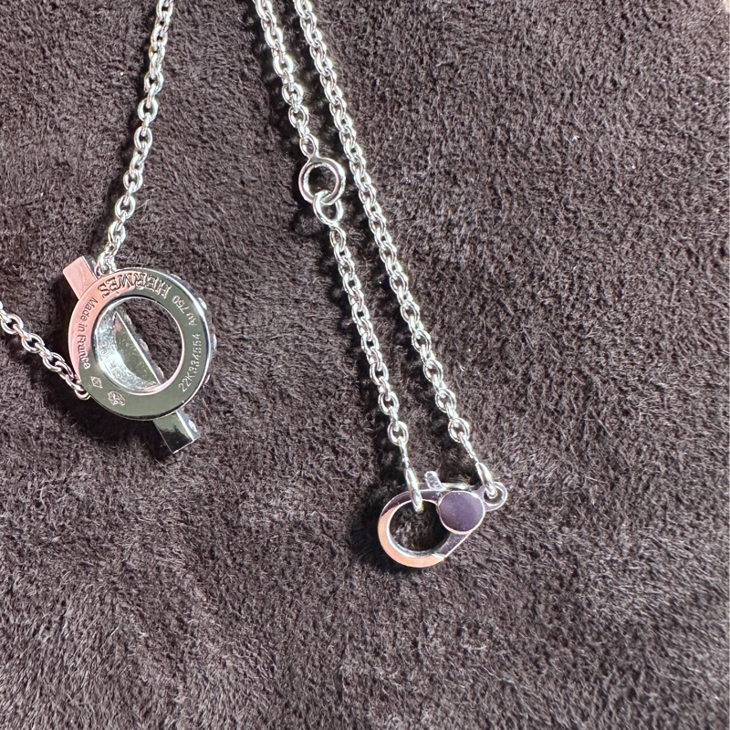 愛馬仕Hermes Finesse小Q滿鑽項鏈 白K金近全新-13