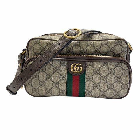 GUCCI 古馳 723312 Ophidia PVC帆布 斜背包 卡其色老花