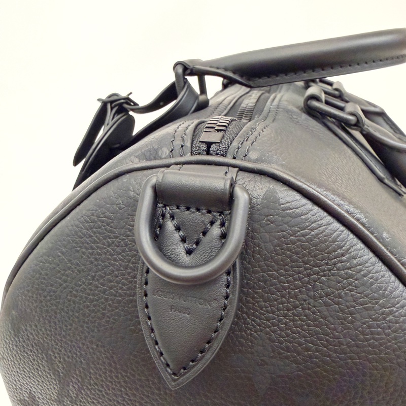 LV 黑牛皮黑釦Speedy 30 P9 手提斜背包M13904-5