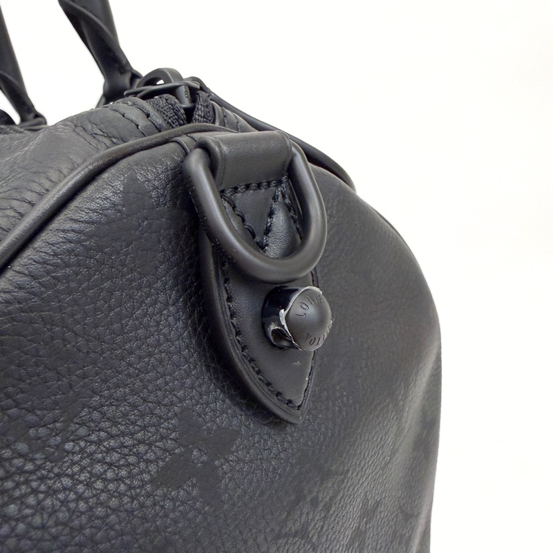 LV 黑牛皮黑釦Speedy 30 P9 手提斜背包M13904-9