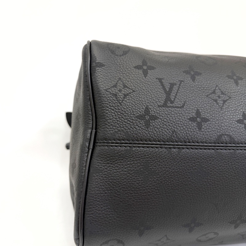 LV 黑牛皮黑釦Speedy 30 P9 手提斜背包M13904-12