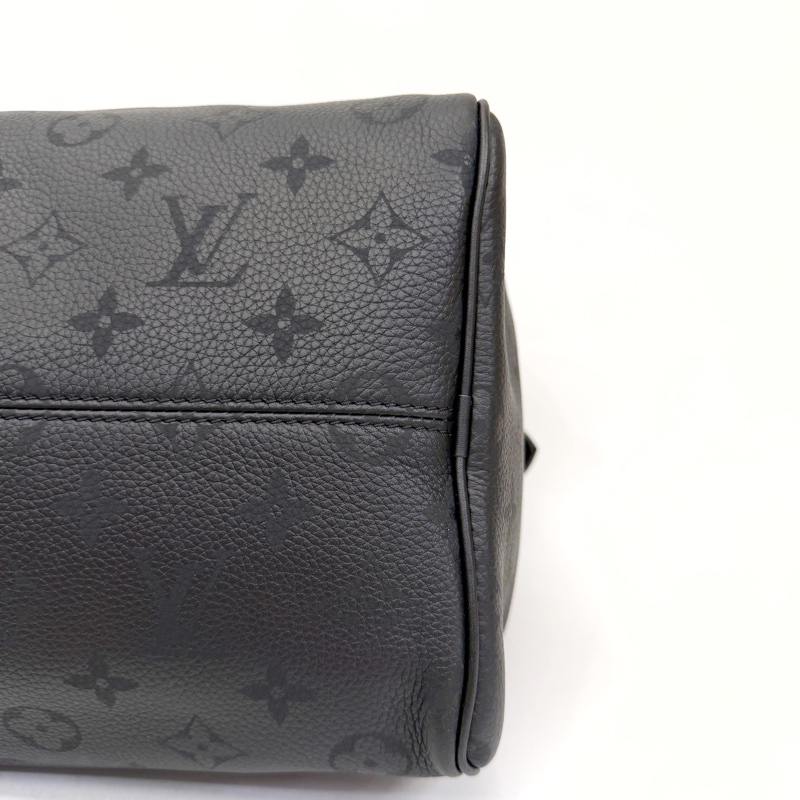 LV 黑牛皮黑釦Speedy 30 P9 手提斜背包M13904-13