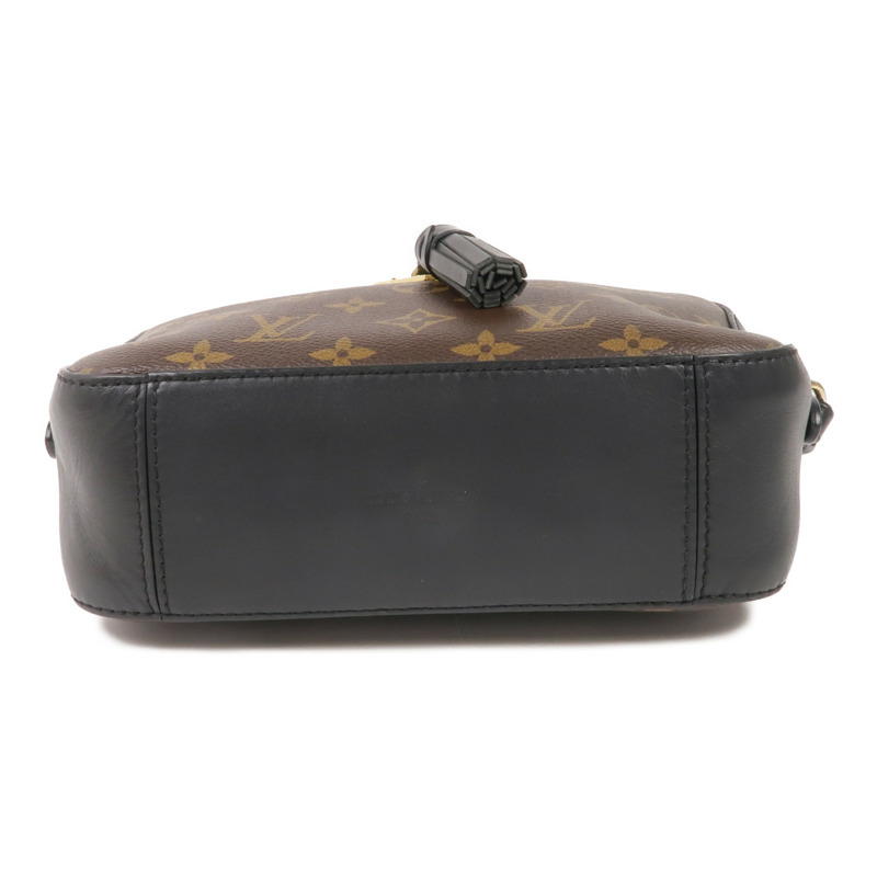 LOUIS VUITTON Monogram/牛皮皮革Saintonge金扣手挽袋棕色-3