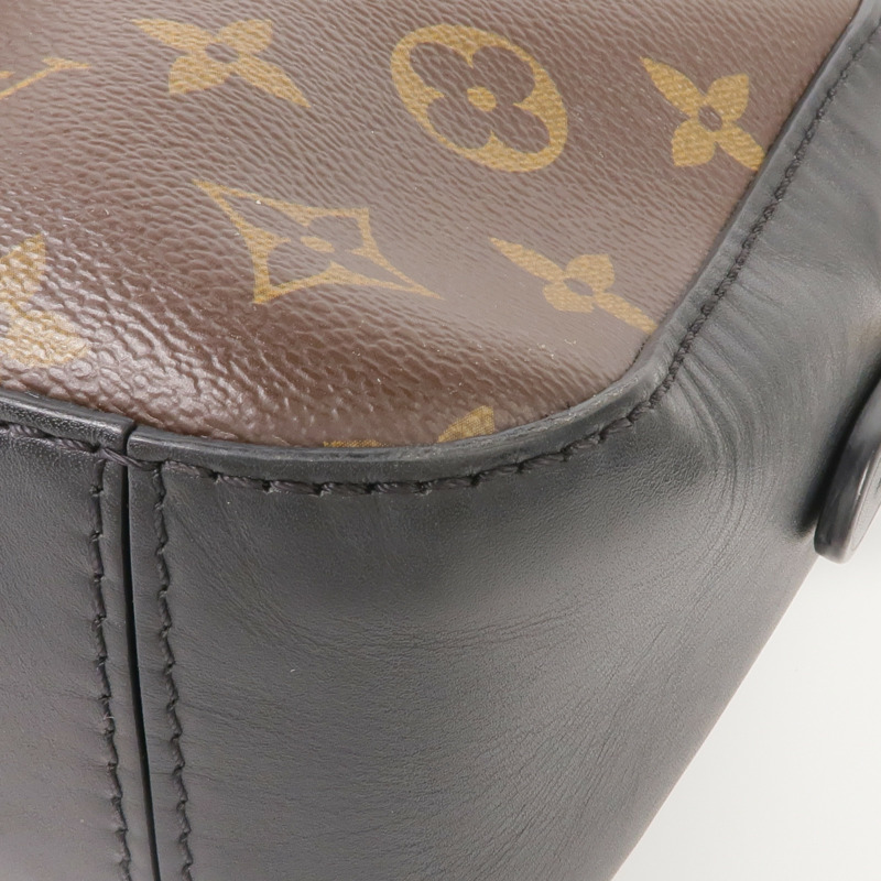 LOUIS VUITTON Monogram/牛皮皮革Saintonge金扣手挽袋棕色-5