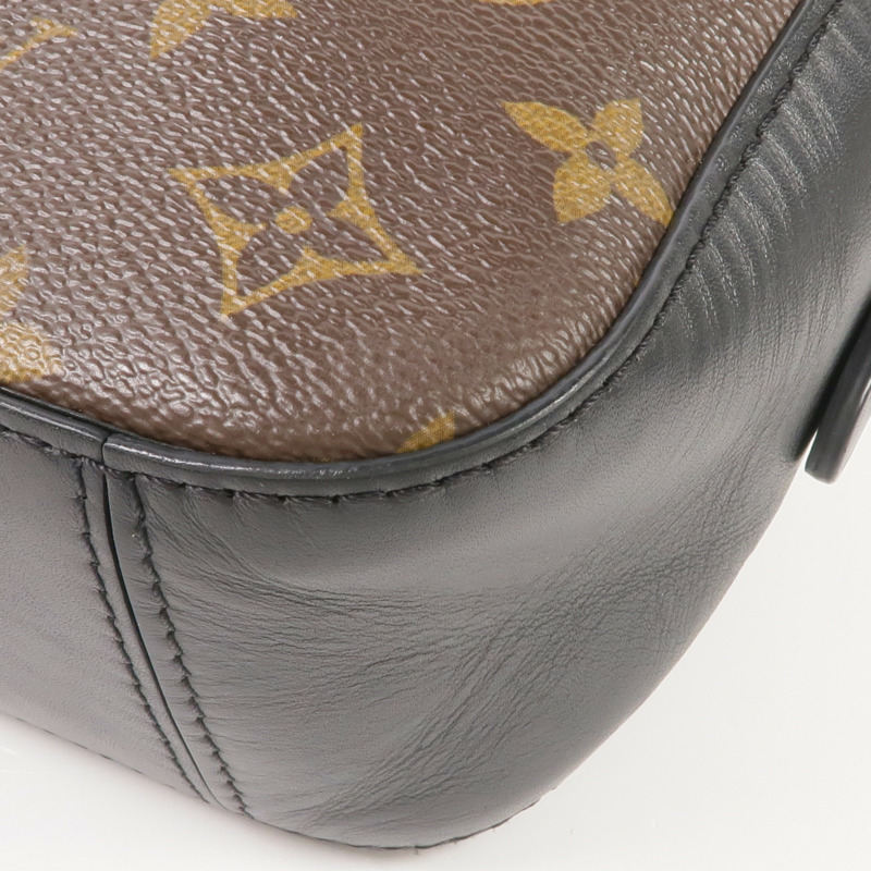 LOUIS VUITTON Monogram/牛皮皮革Saintonge金扣手挽袋棕色-7