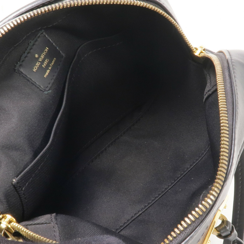 LOUIS VUITTON Monogram/牛皮皮革Saintonge金扣手挽袋棕色-12