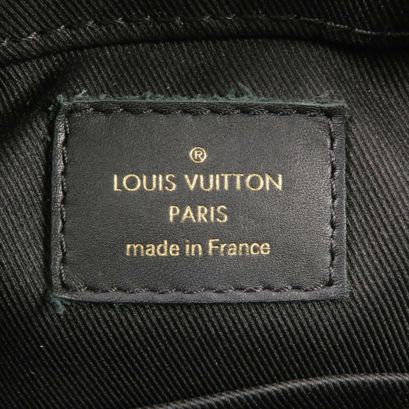 LOUIS VUITTON Monogram/牛皮皮革Saintonge金扣手挽袋棕色-13