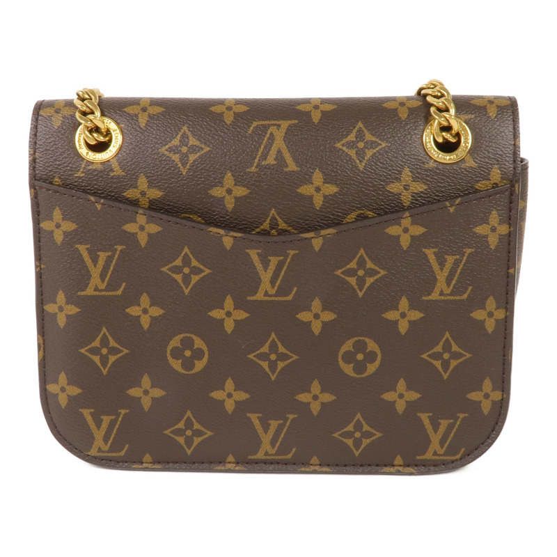 LOUIS VUITTON Monogram Passy金扣肩背袋棕色-1