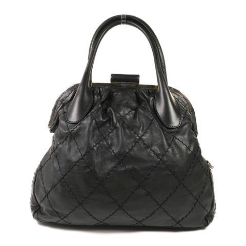 CHANEL 牛皮皮革Handbag銀扣手挽袋