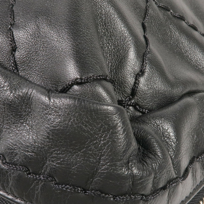 CHANEL 牛皮皮革Handbag銀扣手挽袋-5