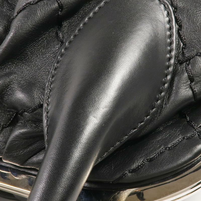 CHANEL 牛皮皮革Handbag銀扣手挽袋-10