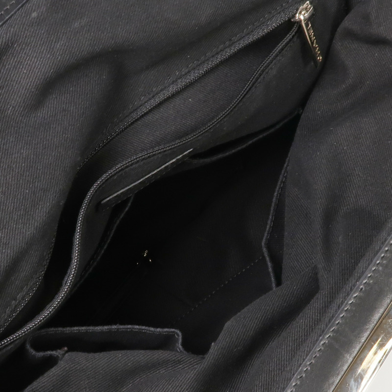 CHANEL 牛皮皮革Handbag銀扣手挽袋-12