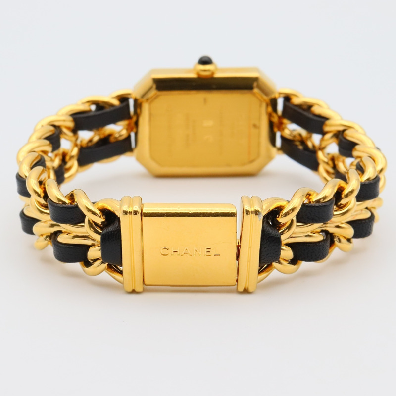 香奈兒 Premiere M 系列腕錶，鍍金，皮革錶帶，女士款，黑色，H0001-3