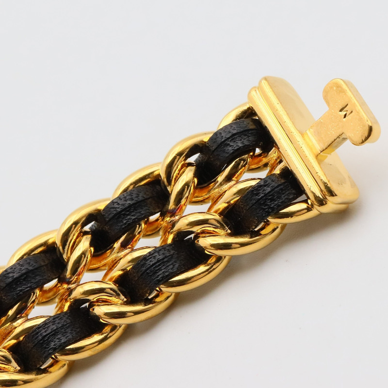 香奈兒 Premiere M 系列腕錶，鍍金，皮革錶帶，女士款，黑色，H0001-9