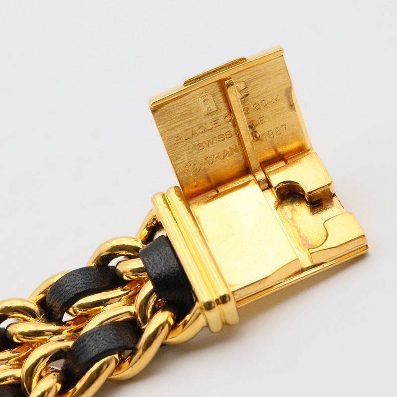 香奈兒 Premiere M 系列腕錶，鍍金，皮革錶帶，女士款，黑色，H0001-10