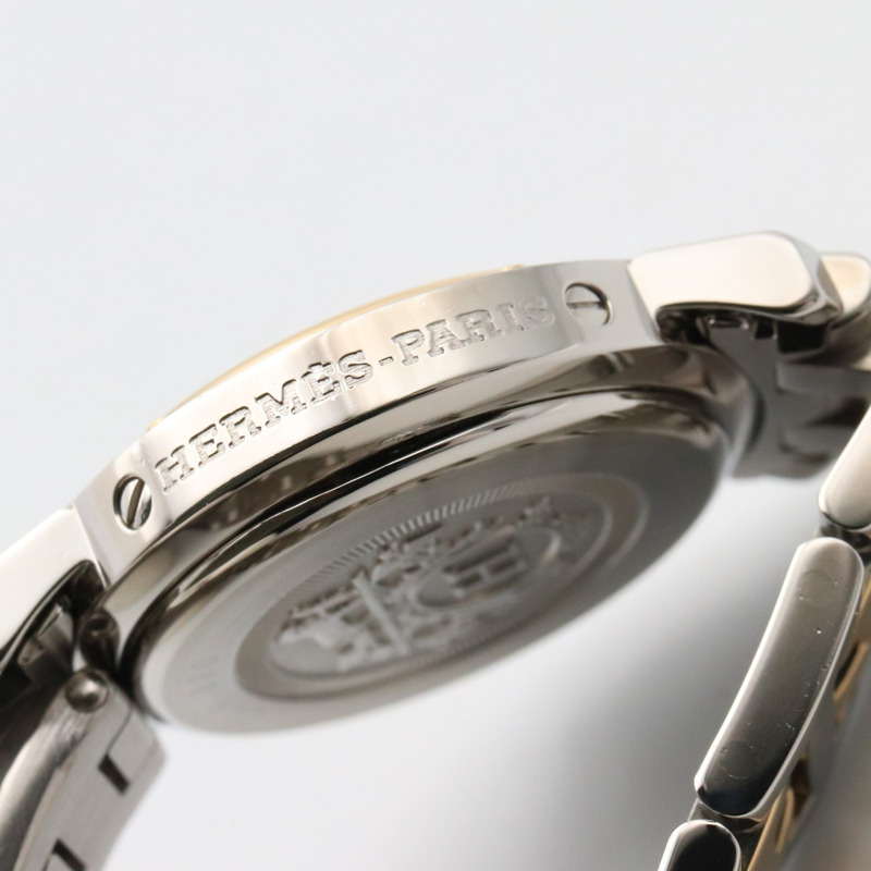 愛馬仕 Clipper Nacrée 女士腕錶，鍍金款，不鏽鋼錶殼，白色錶盤，白色錶殼，CL4.220-10