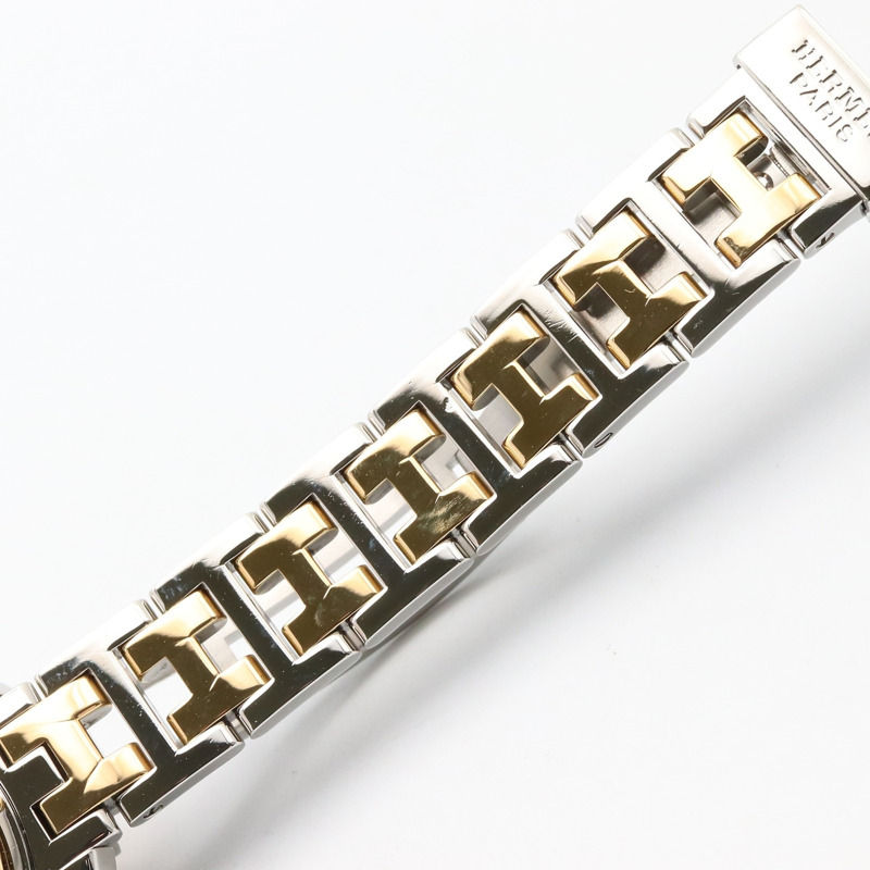 愛馬仕 Clipper Nacrée 女士腕錶，鍍金款，不鏽鋼錶殼，白色錶盤，白色錶殼，CL4.220-11