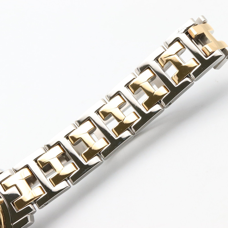 愛馬仕 Clipper Nacrée 女士腕錶，鍍金款，不鏽鋼錶殼，白色錶盤，白色錶殼，CL4.220-12