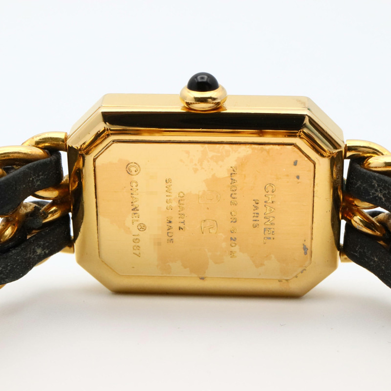 香奈兒 Premiere L 腕錶，鍍金，皮革錶帶，女士，黑色，H0001-4