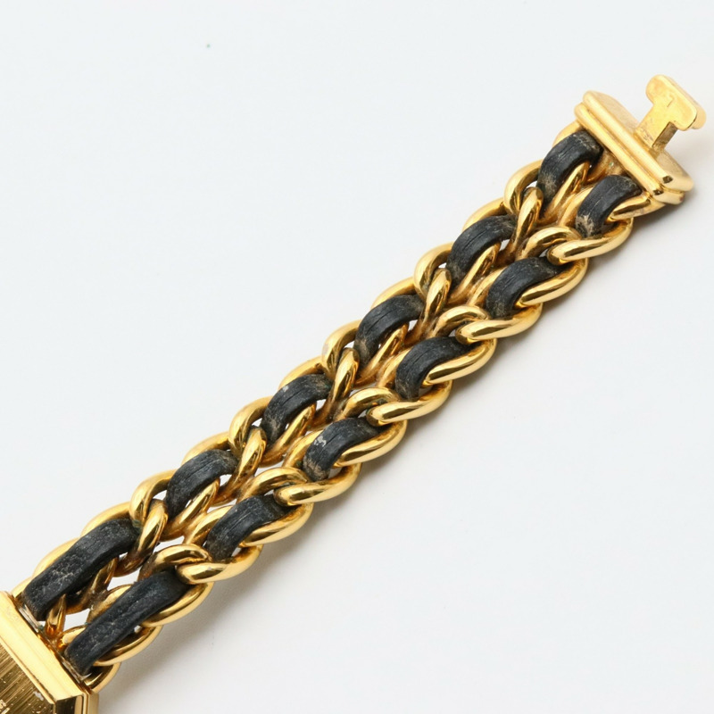 香奈兒 Premiere L 腕錶，鍍金，皮革錶帶，女士，黑色，H0001-12