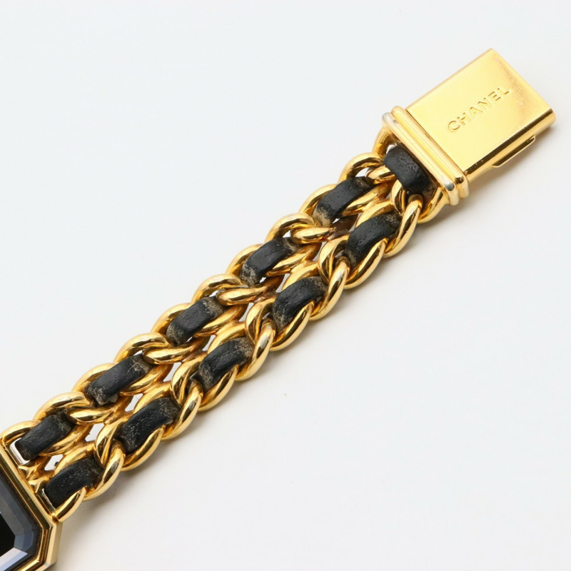 香奈兒 Premiere L 腕錶，鍍金，皮革錶帶，女士，黑色，H0001-13