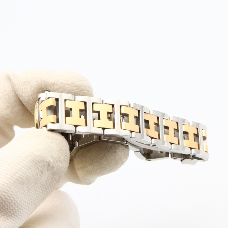 愛馬仕 Clipper 系列腕錶，鍍金不鏽鋼材質，女士款，白色，CL4.220-7