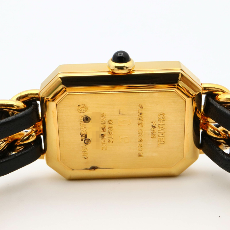 香奈兒 Premiere L 腕錶，鍍金，皮革錶帶，女士，黑色，H0001-4