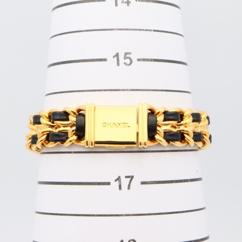 香奈兒 Premiere L 腕錶，鍍金，皮革錶帶，女士，黑色，H0001-6