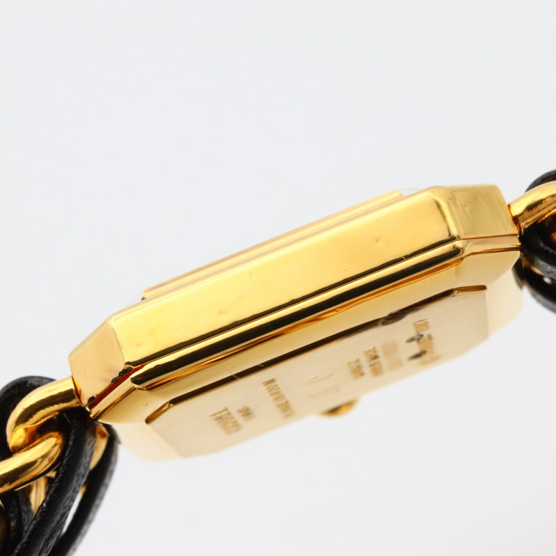 香奈兒 Premiere L 腕錶，鍍金，皮革錶帶，女士，黑色，H0001-9