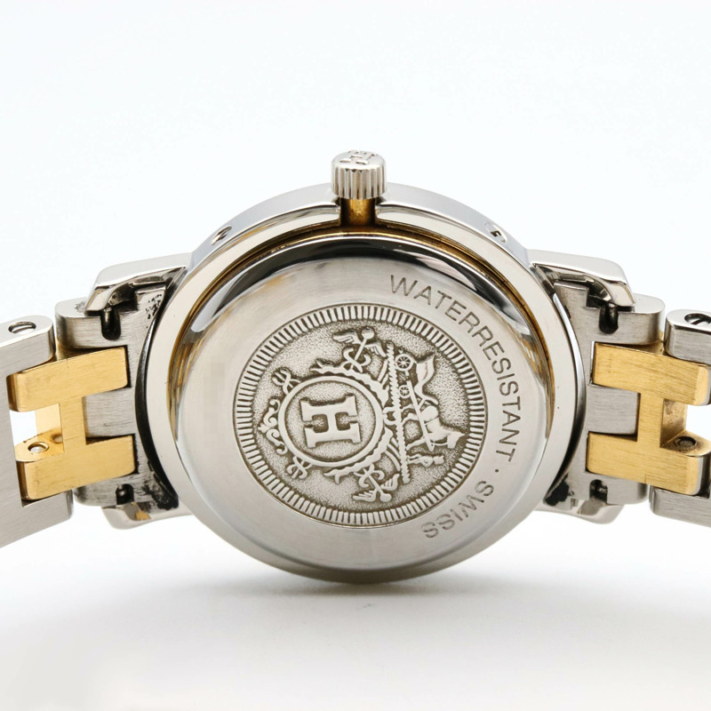 愛馬仕 Clipper 系列腕錶，鍍金不鏽鋼材質，女士款，象牙色，CL3.440-5