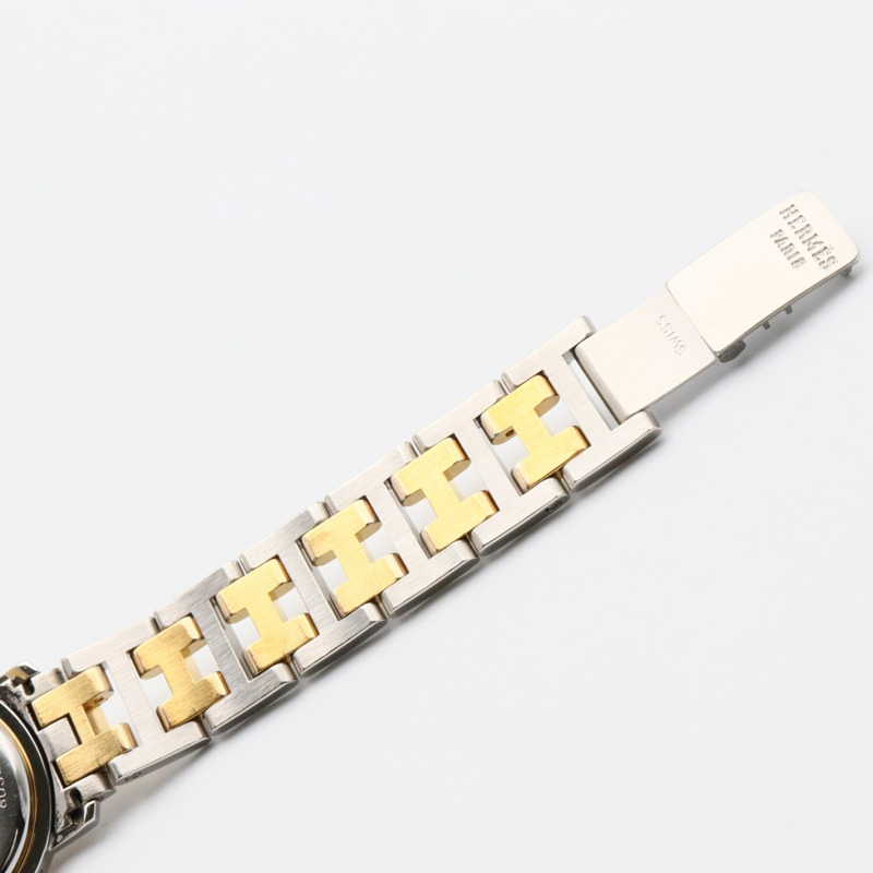 愛馬仕 Clipper 系列腕錶，鍍金不鏽鋼材質，女士款，象牙色，CL3.440-12