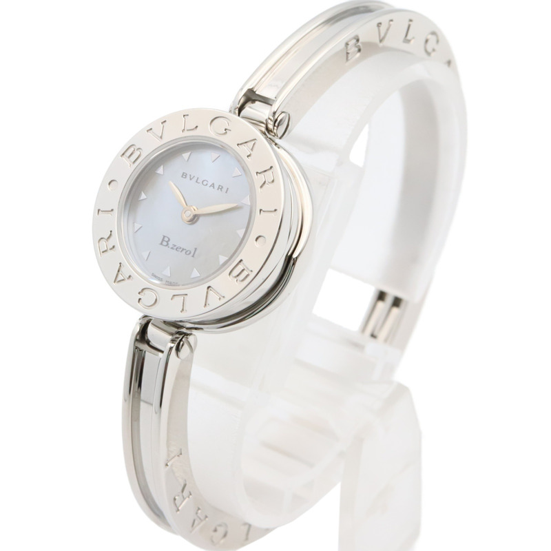 寶格麗 B-zero1 女士不鏽鋼腕錶，銀色錶殼，型號 BZ22S-1