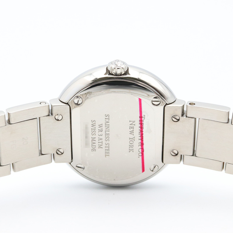 Tiffany Atlas 雙針鑲鑽腕錶，不鏽鋼材質，女款，藍色，63320803-4