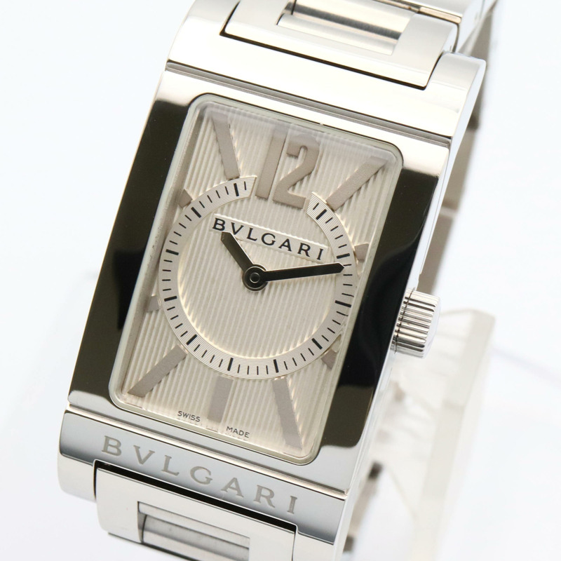 寶格麗 Rettangolo 系列不鏽鋼女士腕錶，銀色，RT39S-2