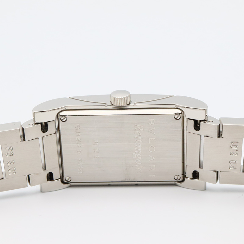 寶格麗 Rettangolo 系列不鏽鋼女士腕錶，銀色，RT39S-4