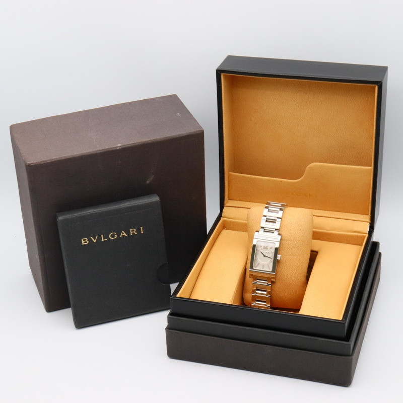 寶格麗 Rettangolo 系列不鏽鋼女士腕錶，銀色，RT39S-8