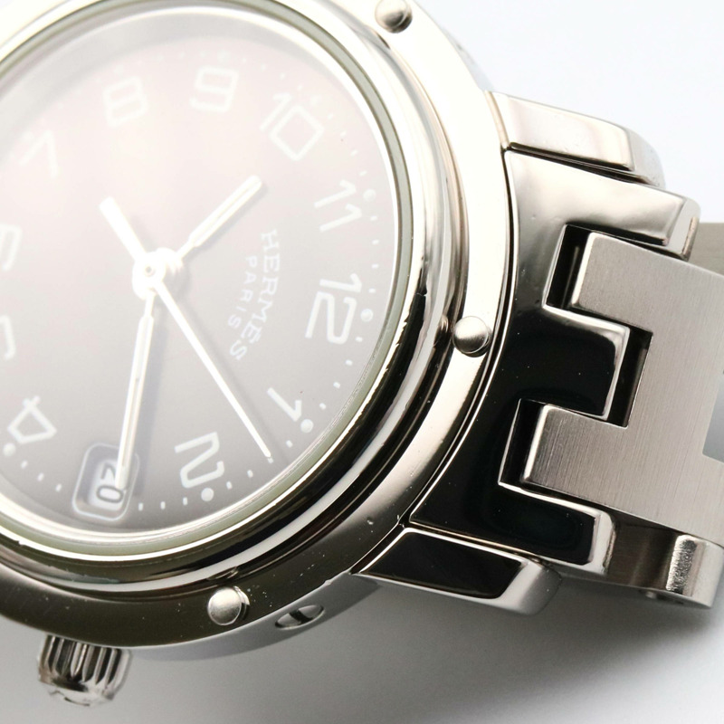 愛馬仕 Clipper 系列腕錶，不鏽鋼材質，女士款，灰色，CL4.210-8