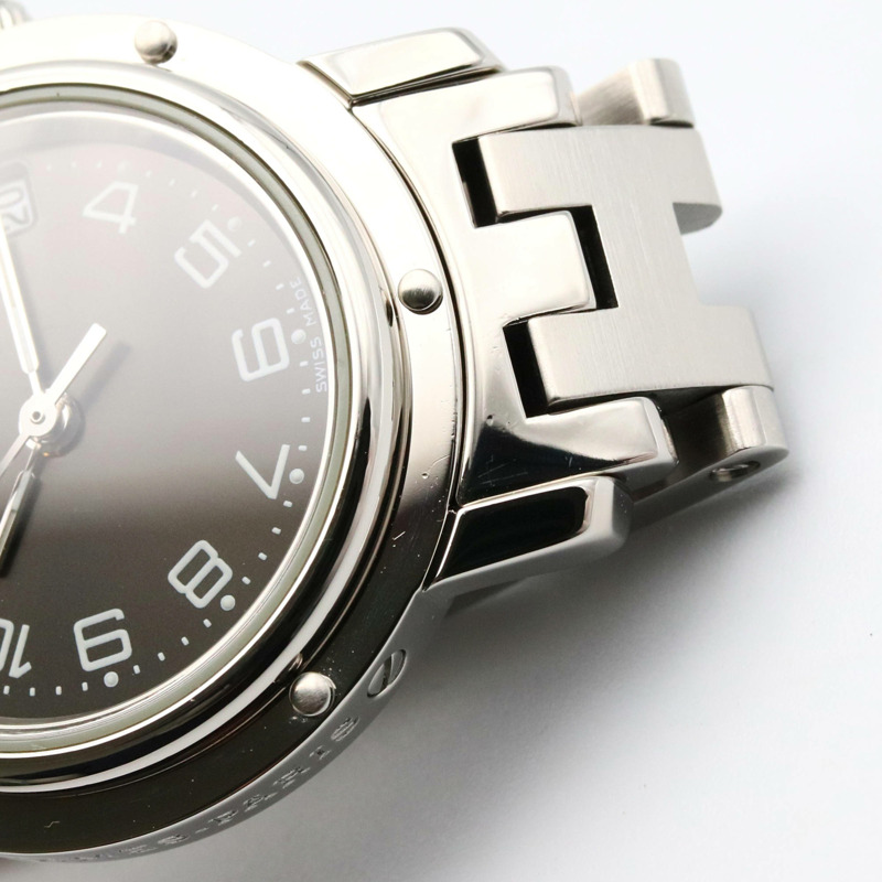 愛馬仕 Clipper 系列腕錶，不鏽鋼材質，女士款，灰色，CL4.210-9