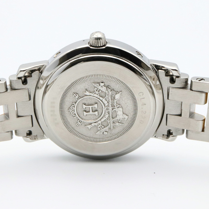 愛馬仕 Clipper 系列腕錶，鍍金不鏽鋼材質，女士款，白色，CL4.220-4